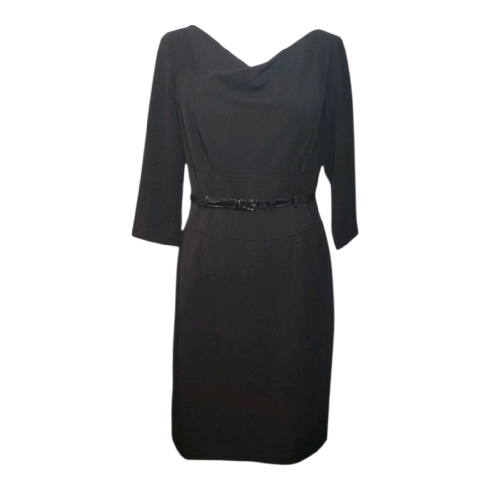 Tahari Arthur S Levine Black 3/4 Sleeve Dress With Belt Women’s Size 12